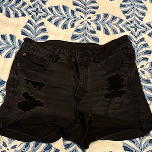 American Eagle Outfitters Black Distressed Jean Shorts